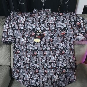 Men's Graphic Print Shirt - Black and Gray
